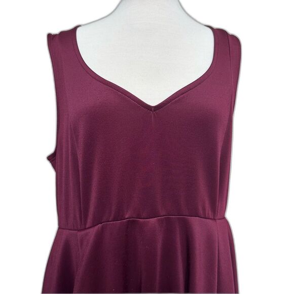 Torrid Maroon Sleeveless V-Neck High-Low Dress - Plus 18 -Rocker Whimsigoth Gla - Picture 2 of 6